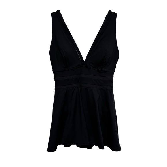 Lands' End Other - Lands End Mesh V-Neck Mini Swimsuit Dress Women Size 6 One Piece